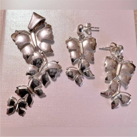 Anthropologie Silver Butterfly Jewelry Set - Picture 1 of 4